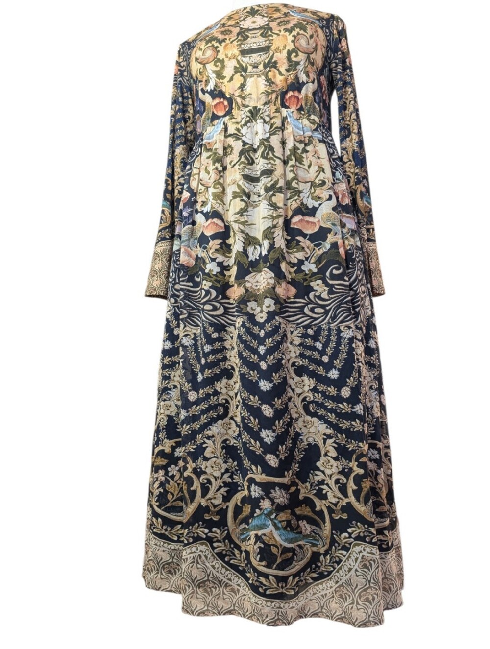 Soft Surroundings Kalista viscose boho Earthy maxi zip up dress. petite small.